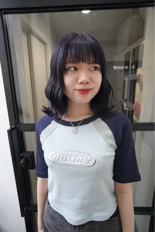 ミディアム カラー wabi【ワビ】所属・manami/ヘア セット/ハイトーンのヘアスタイル