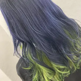 ロング ブリーチ毛縮毛矯正 👑山口のヘアスタイル