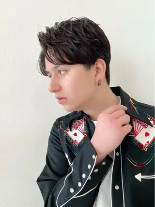 ショート パーマ メンズ 韓国レイヤー🇰🇷 韓国研修◎渋谷カイトのヘアスタイル