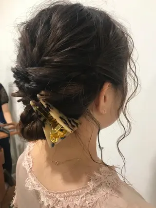 ミディアム ヘアアレンジ 暖色カラー🍊 ボブ🌿顔周りcutのヘアスタイル