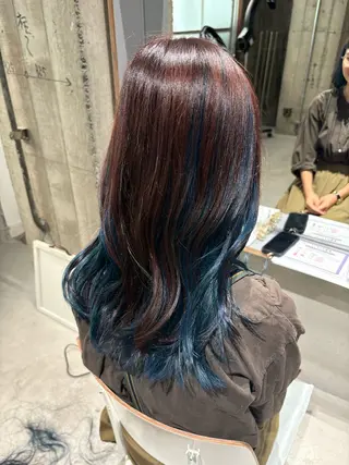 セミロング カラー 玉置 七海のヘアスタイル