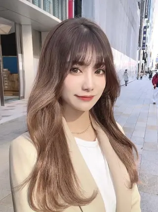 セミロング カラー 顔周り特化/韓国ヘア /レイヤー/吉野幸大のヘアスタイル