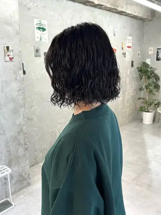 ミディアム カラー パーマ 透明感カラー/メンズ /ボブKanna🪄のヘアスタイル