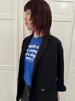 カラー ブリーチカラー🎀 韓国風/寺門美優のヘアスタイル