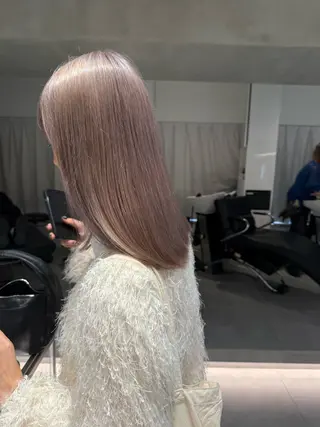 ミディアム カラー ヘアアレンジ オリーブ透明感カラー 表参道/MIKUのヘアスタイル