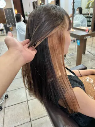 ロング ブリーチ/デザインカ ラー/村松愛翔のヘアスタイル