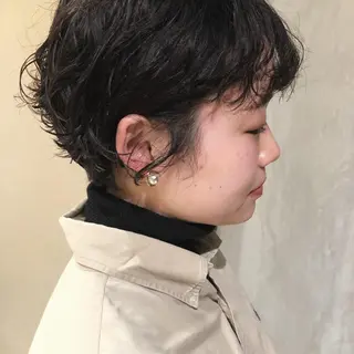 ショート パーマ やまもと さえのヘアスタイル