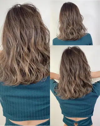 セミロング カラー _WHITE 高槻のヘアスタイル