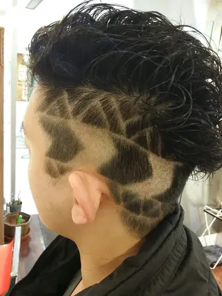 ショート パーマ メンズ きむえり/髪質改善 /セット/カラーのヘアスタイル