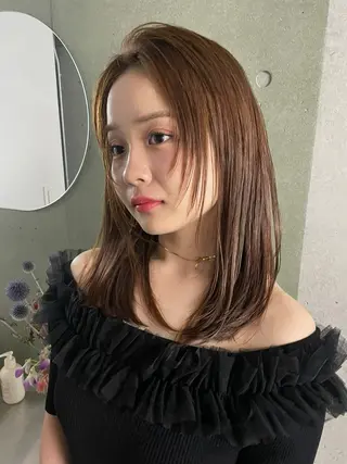 セミロング カラー ユウナ🎀レイヤー/ 暖色カラーのヘアスタイル