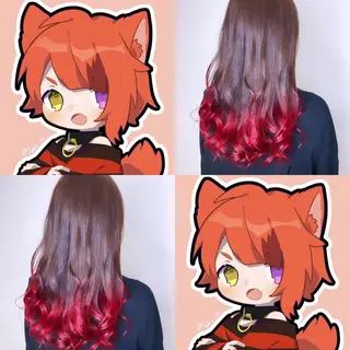 ロング カラー 熊谷ウルフ・レイヤー あゆむのヘアスタイル