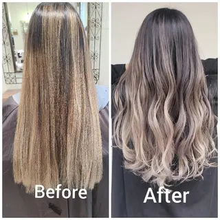 ロング カラー cherie所属・バレイヤージュ/ ハイライト/大内格のヘアスタイル