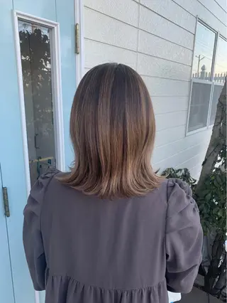 セミロング カラー 武本 勇樹のヘアスタイル