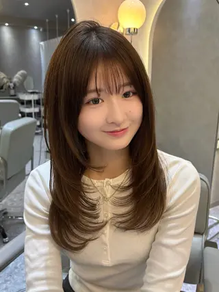 ミディアム 🎀レイヤー×透明感 カラー🎀Ayanoのヘアスタイル