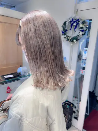 セミロング カラー ヘアアレンジ ハイトーンピンク🍑 ブリーチ🍑RINAのヘアスタイル