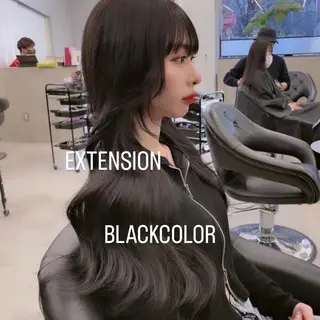 ロング カラー エクステ🩵ブリーチ 韓国ヘア🩵KAEのヘアスタイル