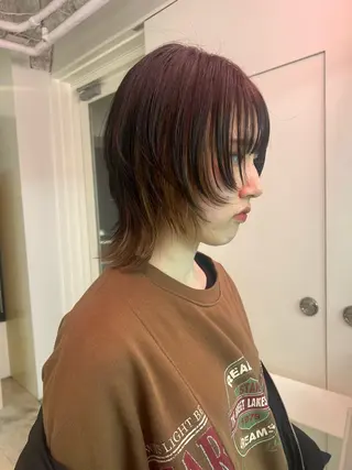 セミロング 💥ウルフカット デザインあんな💥のヘアスタイル