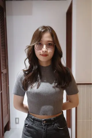 セミロング カラー opus 店長大和 レイヤー/赤み消しのヘアスタイル