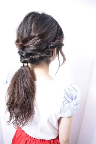 ミディアム セミロング ロング カラー パーマ ヘアアレンジ 高橋 隆一のヘアスタイル