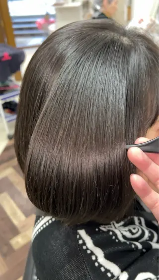 ミディアム 髪質改善/マツパ 垢抜け透明カラー衣笠のヘアスタイル