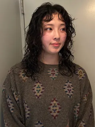 セミロング パーマ レイヤーパーマ🪐 伽羅のヘアスタイル