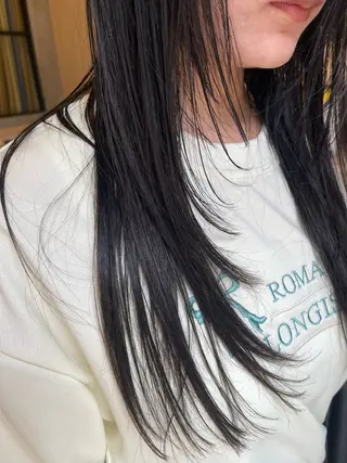 ロング 韓国レイヤーカット✨ 縮毛矯正　原田 優作のヘアスタイル