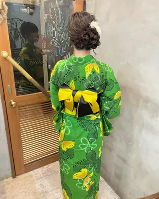 ロング ヘアアレンジ 【ピンク/韓国ヘア/ ヘアセット】亜海のヘアスタイル