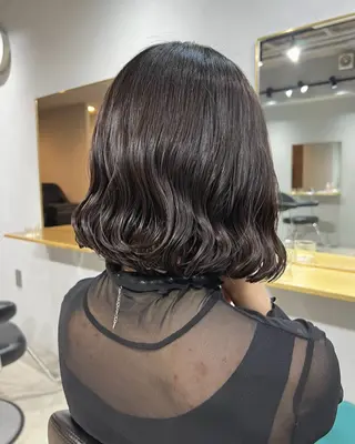 ミディアム カラー パーマ akane/ベージュ /オリーブ/ブラウンのヘアスタイル