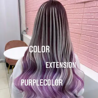 ロング カラー エクステ🩵ブリーチ 韓国ヘア🩵KAEのヘアスタイル