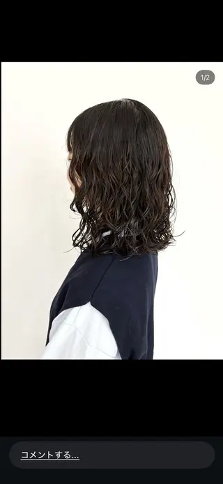 ミディアム パーマ 小顔顔周り/ショート 吉田ジョウのヘアスタイル