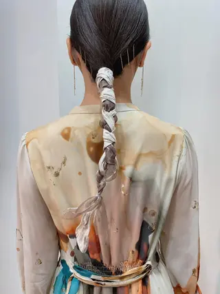 ロング カラー ヘアアレンジ ブリーチなしカラー/ 髪質改善/寺門束のヘアスタイル