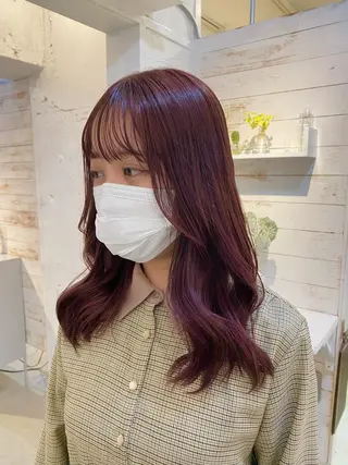 ロング カラー ブリーチなしカラー ダブルカラーエクステのヘアスタイル