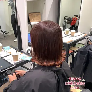 ミディアム カラー 艶髪レイヤー上田 紗也🇰🇷💗のヘアスタイル