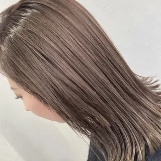 ミディアム カラー ブリーチ毛縮毛矯正 👑山口のヘアスタイル