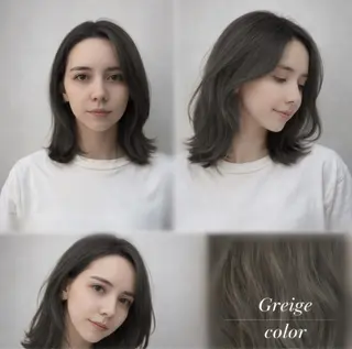 ミディアム カラー 山内 七鐘のヘアスタイル