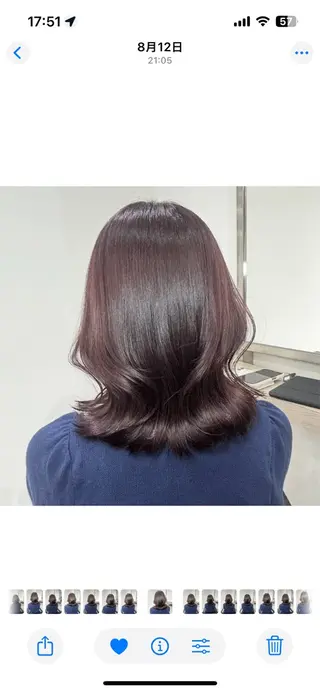 ミディアム yuuka 🖤韓国ヘア🖤のヘアスタイル