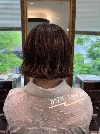 ショート コテ巻き風/ボブ パーマ🌼杉田 萌恵のヘアスタイル