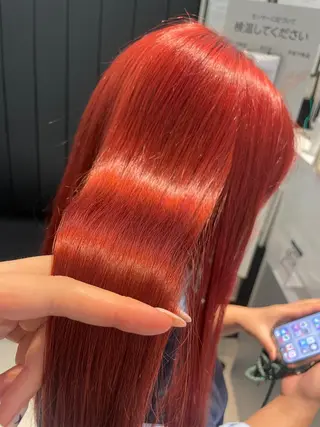 ロング カラー 海外レイヤー/赤み 消しカラー/上原聖奈のヘアスタイル