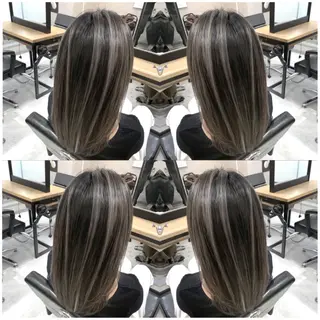 ミディアム カラー ヘアアレンジ 松井那津子 /ハイライトブリーチのヘアスタイル