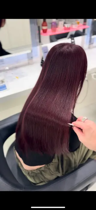 ロング カラー 【ﾐﾆﾓSALE】透 ける艶髪♡ストレートのヘアスタイル