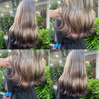 ロング カラー モモカ/ハイトーン /バレイヤージュのヘアスタイル