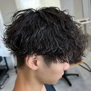 ミディアム パーマ メンズ 縮毛矯正/メンズ パーマWATARUのヘアスタイル
