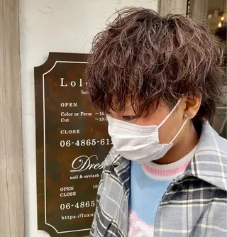 ショート カラー パーマ メンズ メンズパーマ 西條真治のヘアスタイル