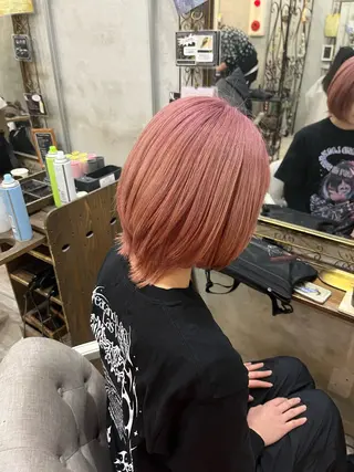 ミディアム カラー 艶髪/ハイトーン/ ヘアセット/モエノのヘアスタイル