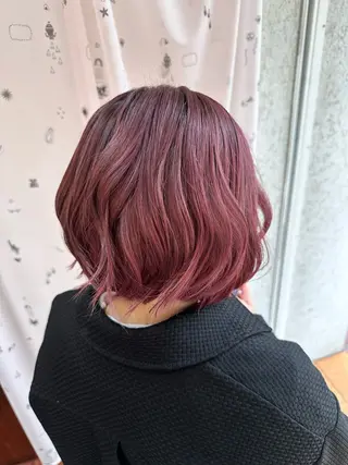 ミディアム ORANGE POP _HIBIKIのヘアスタイル