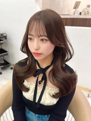 ロング カラー 顔周り似合わせ・巻け るレイヤー水谷航大のヘアスタイル