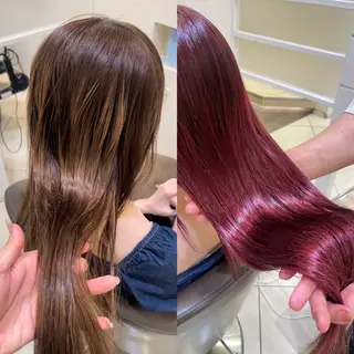 ロング カラー 💖大人韓国ヘア💖 韓国艶カラー【銀座】のヘアスタイル