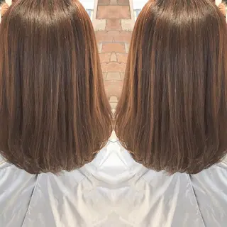 ミディアム カラー パーマ 韓国ヘア 山本勝志のヘアスタイル