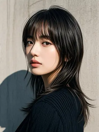 セミロング ウルフカット 811 大阪梅田 ウルフのヘアスタイル