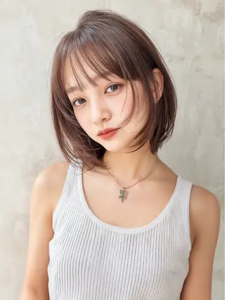 ショート カラー 莉乃/縮毛矯正/髪質 改善/艶カラーのヘアスタイル